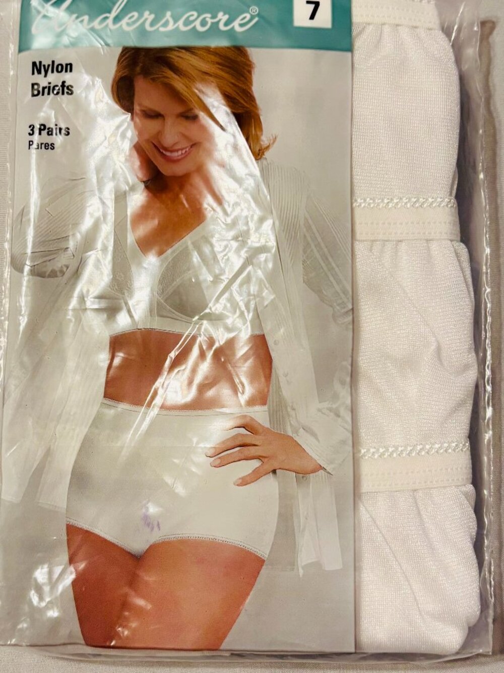 NWT 3 Pair Ladies Sz 7 Nylon Briefs